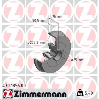 Tambour de frein ZIMMERMANN OEM 432006468R