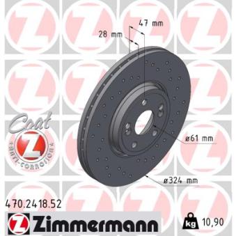 Jeu de 2 disques de frein avant ZIMMERMANN OEM 8200242318