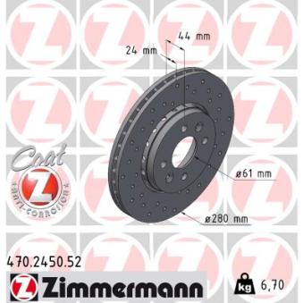 Jeu de 2 disques de frein avant ZIMMERMANN OEM 402065719R