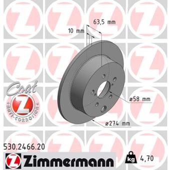 Jeu de 2 disques de frein arrière ZIMMERMANN OEM 26700FJ000