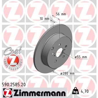 Jeu de 2 disques de frein arrière ZIMMERMANN OEM 4243105060