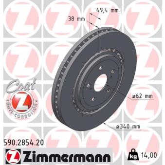 Jeu de 2 disques de frein avant ZIMMERMANN OEM 4351248150 Jeu de 2 disques de frein avant ZIMMERMANN OEM 4351248150