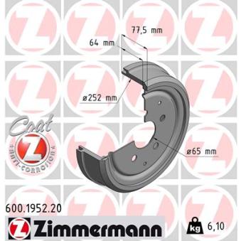 Tambour de frein ZIMMERMANN OEM 251609615 Tambour de frein ZIMMERMANN OEM 251609615