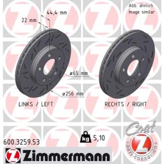 Jeu de 2 disques de frein avant ZIMMERMANN OEM 2q0615301g