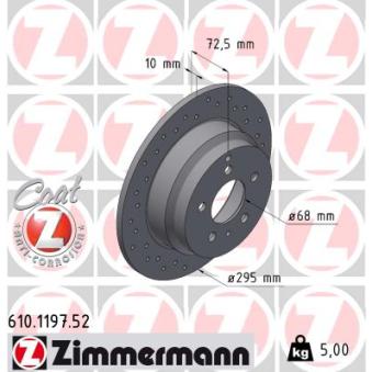 Jeu de 2 disques de frein arrière ZIMMERMANN OEM 2717940