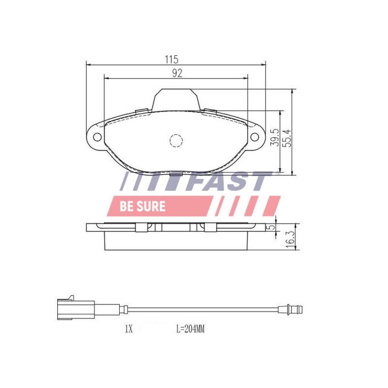 Jeu de 4 plaquettes de frein avant FAST FT29084 - Visuel 1