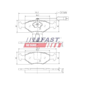 Jeu de 4 plaquettes de frein avant FAST [FT29086]