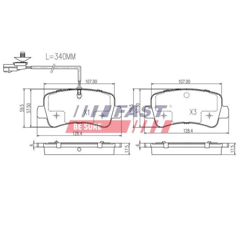 Jeu de 4 plaquettes de frein avant FAST FT29538 - Visuel 1