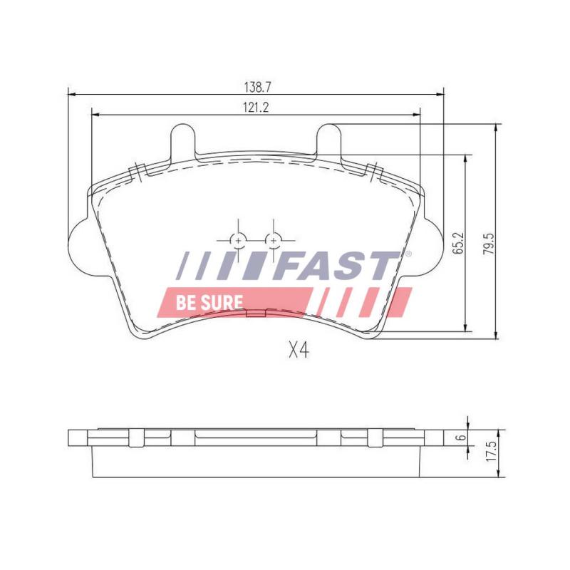Jeu de 4 plaquettes de frein avant FAST FT29540 - Visuel 1
