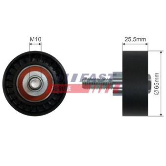 Poulie renvoi/transmission, courroie trapézoïdale à nervures FAST [FT44538]