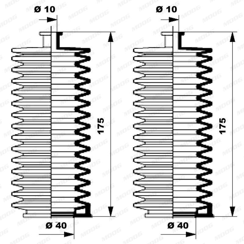 Jeu de joints-soufflets, direction MOOG K150011 - Visuel 1