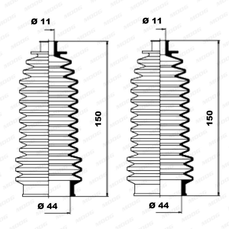 Jeu de joints-soufflets, direction MOOG K150033 - Visuel 1