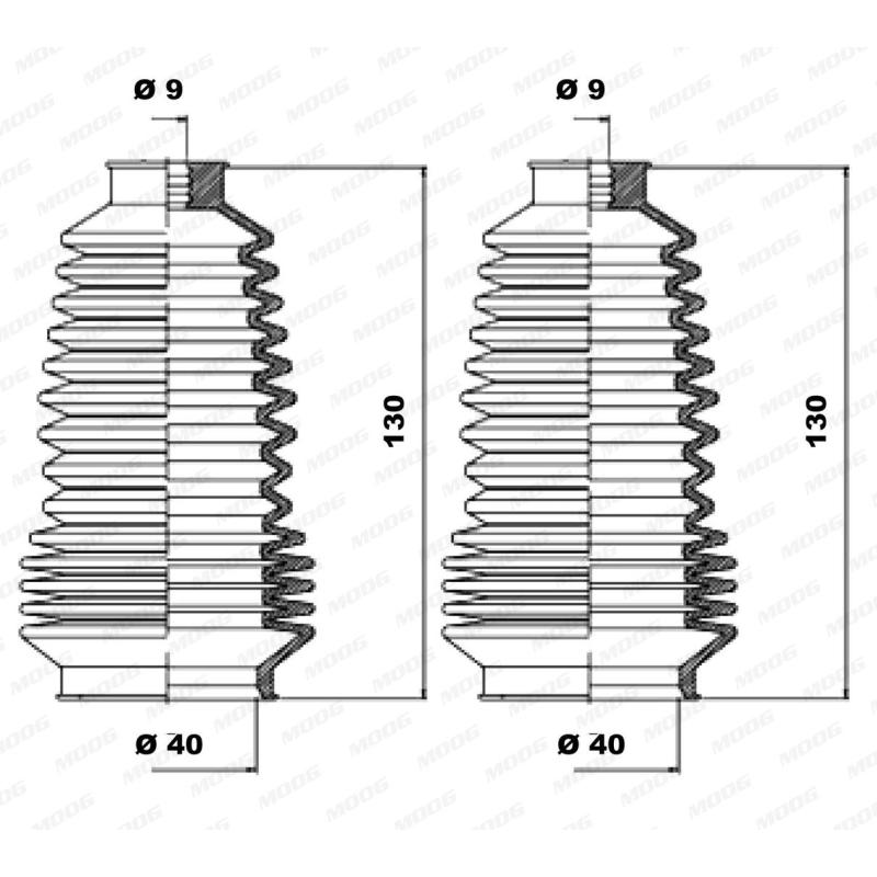 Jeu de joints-soufflets, direction MOOG K150046 - Visuel 1