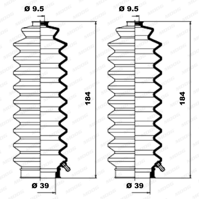 Jeu de joints-soufflets, direction MOOG K150051 - Visuel 1