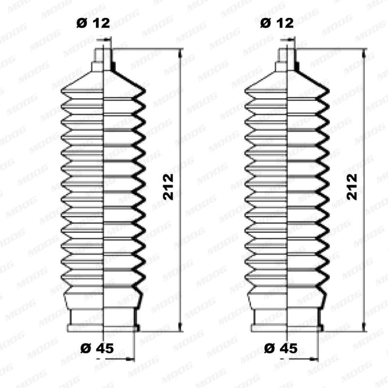 Jeu de joints-soufflets, direction MOOG K150052 - Visuel 1