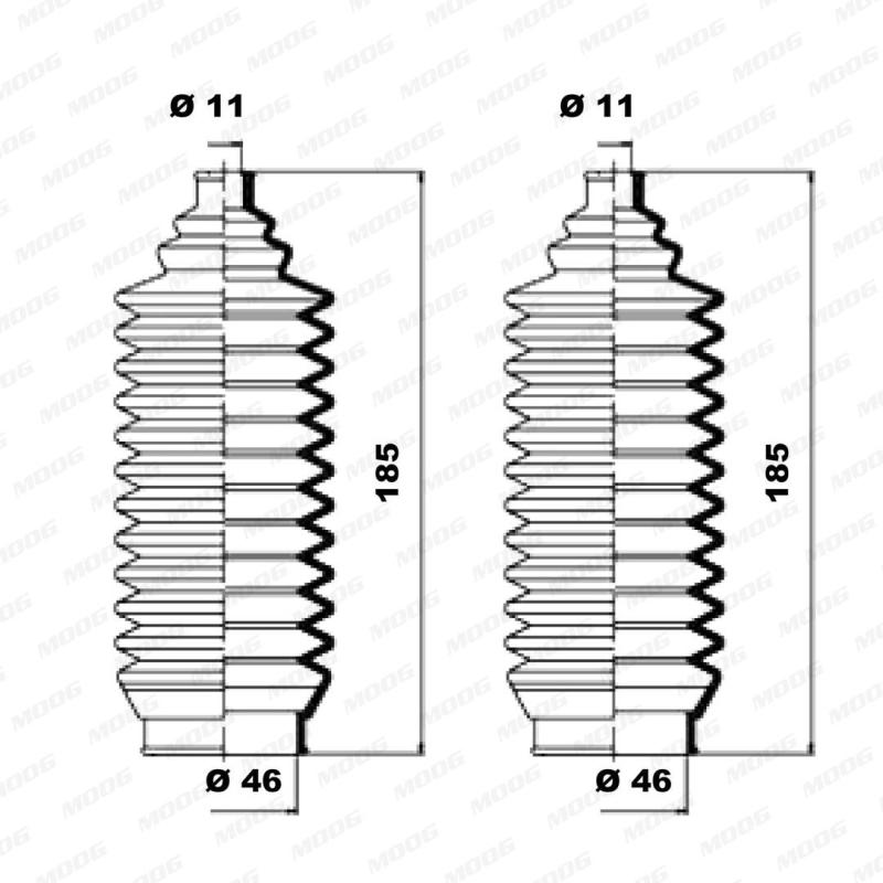 Jeu de joints-soufflets, direction MOOG K150055 - Visuel 1
