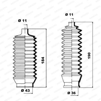 Jeu de joints-soufflets, direction MOOG OEM MB616027 Jeu de joints-soufflets, direction MOOG OEM MB616027