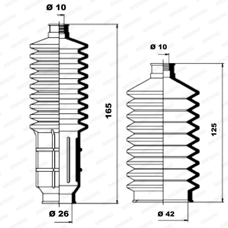 Jeu de joints-soufflets, direction MOOG K150061 - Visuel 1