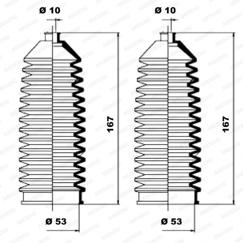 Jeu de joints-soufflets, direction MOOG K150067 - Visuel 1