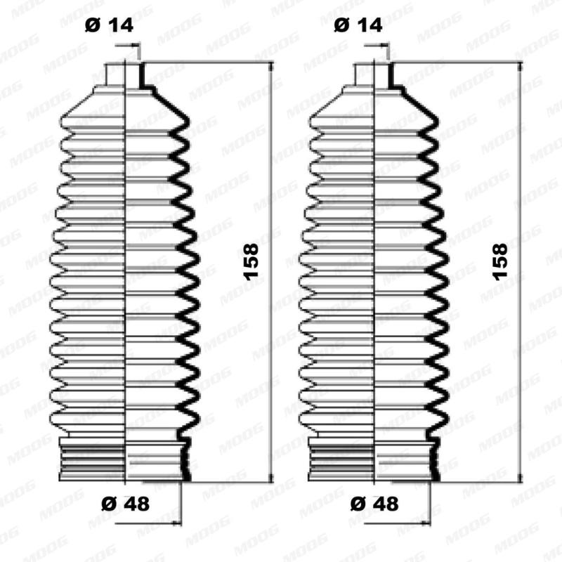 Jeu de joints-soufflets, direction MOOG K150086 - Visuel 1