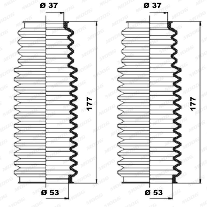Jeu de joints-soufflets, direction MOOG K150091 - Visuel 1