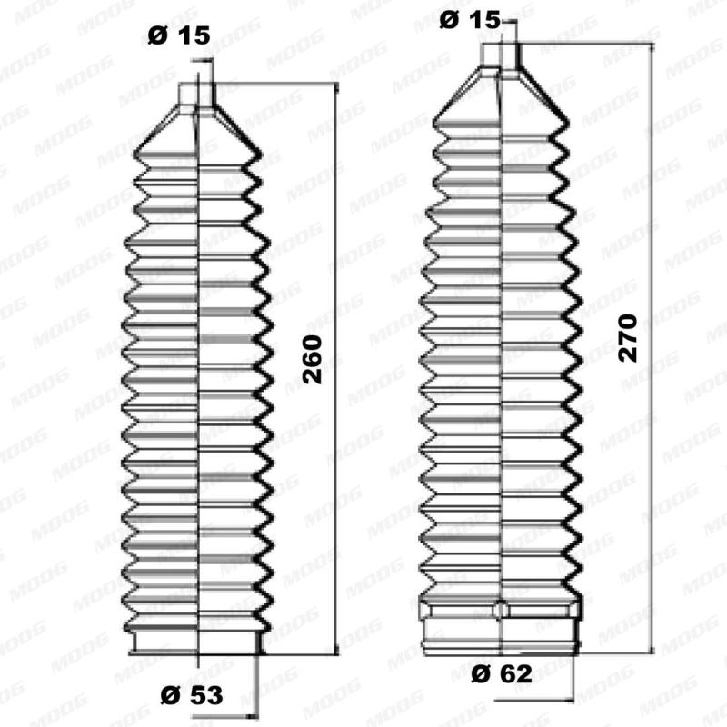 Jeu de joints-soufflets, direction MOOG K150119 - Visuel 1