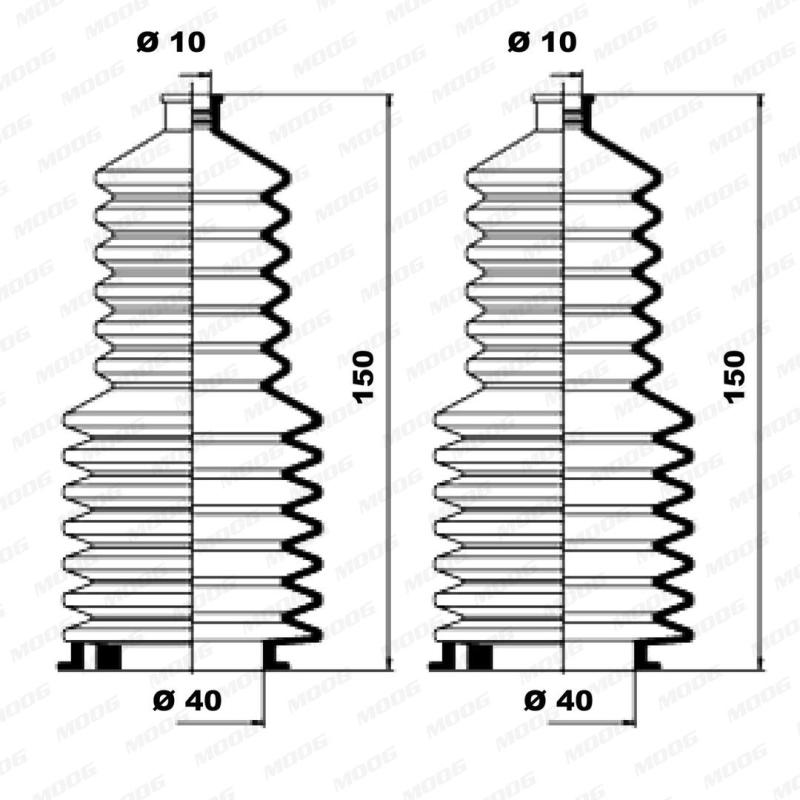 Jeu de joints-soufflets, direction MOOG K150121 - Visuel 1