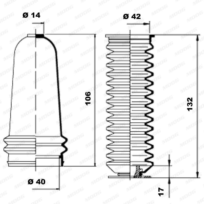 Jeu de joints-soufflets, direction MOOG K150123 - Visuel 1