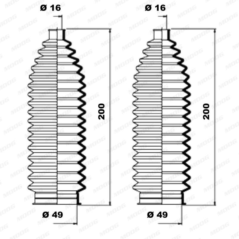 Jeu de joints-soufflets, direction MOOG K150127 - Visuel 1