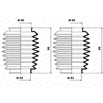 Jeu de joints-soufflets, direction MOOG OEM 36020066