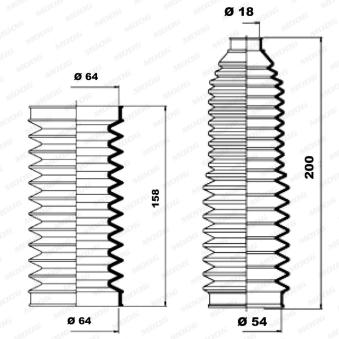 Jeu de joints-soufflets, direction MOOG OEM 8D0419831D
