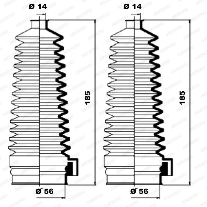 Jeu de joints-soufflets, direction MOOG K150144 - Visuel 1