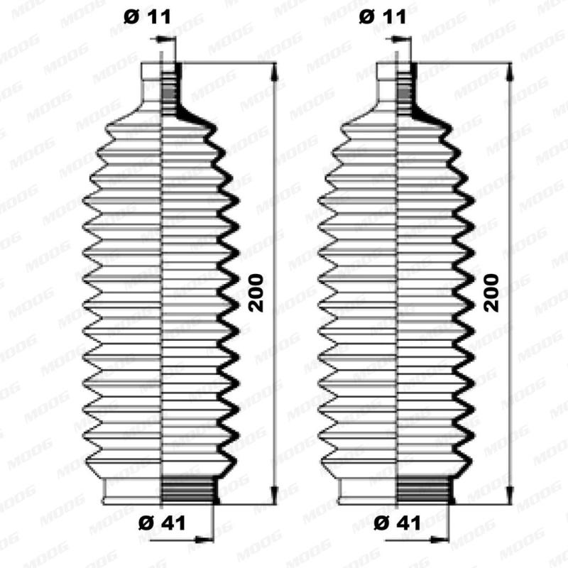 Jeu de joints-soufflets, direction MOOG K150153 - Visuel 1