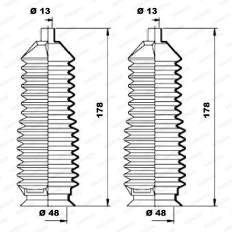 Jeu de joints-soufflets, direction MOOG K150169