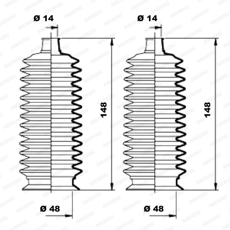 Jeu de joints-soufflets, direction MOOG K150177 - Visuel 1