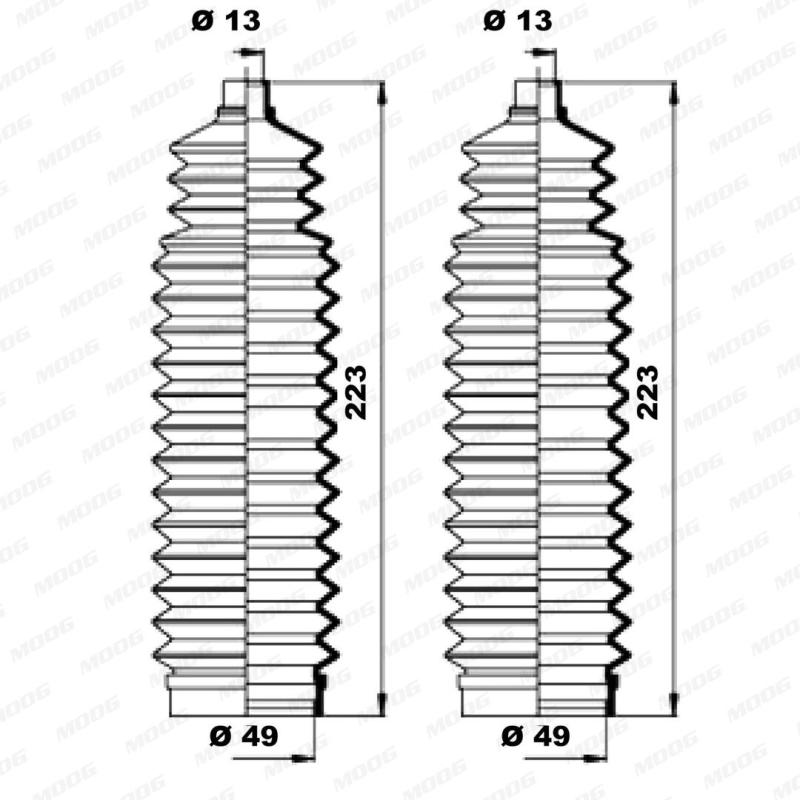 Jeu de joints-soufflets, direction MOOG K150192 - Visuel 1