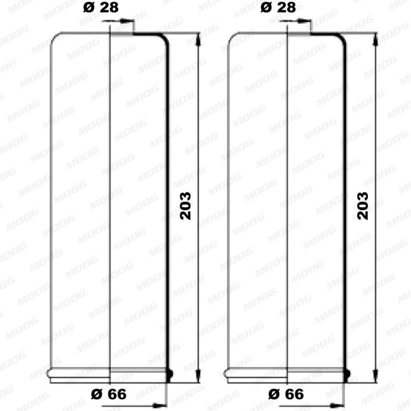 Jeu de joints-soufflets, direction MOOG K150208 - Visuel 1