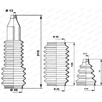 Jeu de joints-soufflets, direction MOOG K150214