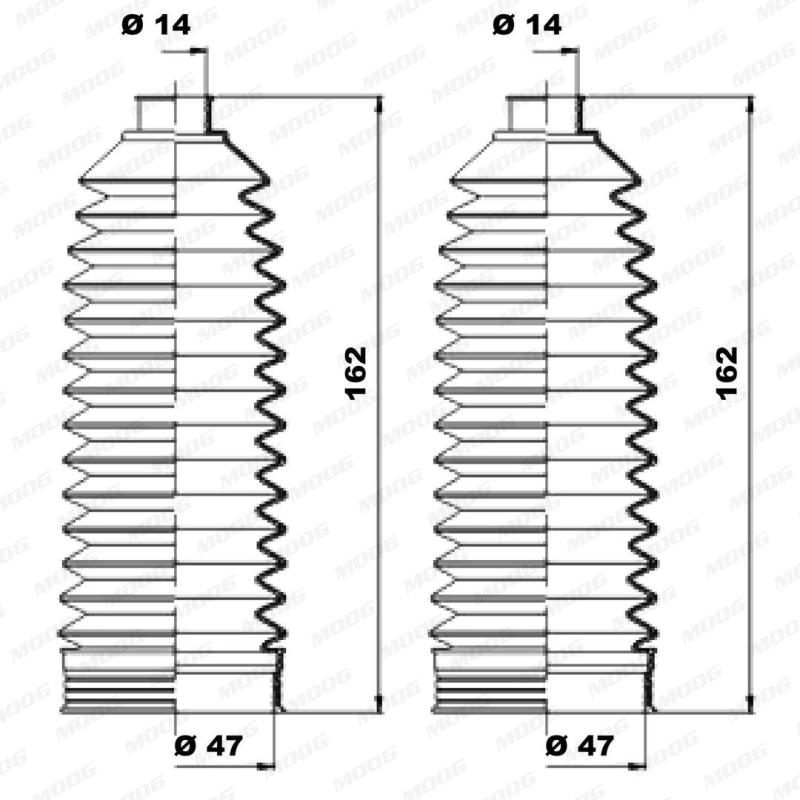 Jeu de joints-soufflets, direction MOOG K150224 - Visuel 1