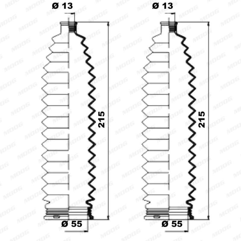 Jeu de joints-soufflets, direction MOOG K150228 - Visuel 1