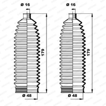 Jeu de joints-soufflets, direction MOOG OEM 1J0422831B Jeu de joints-soufflets, direction MOOG OEM 1J0422831B