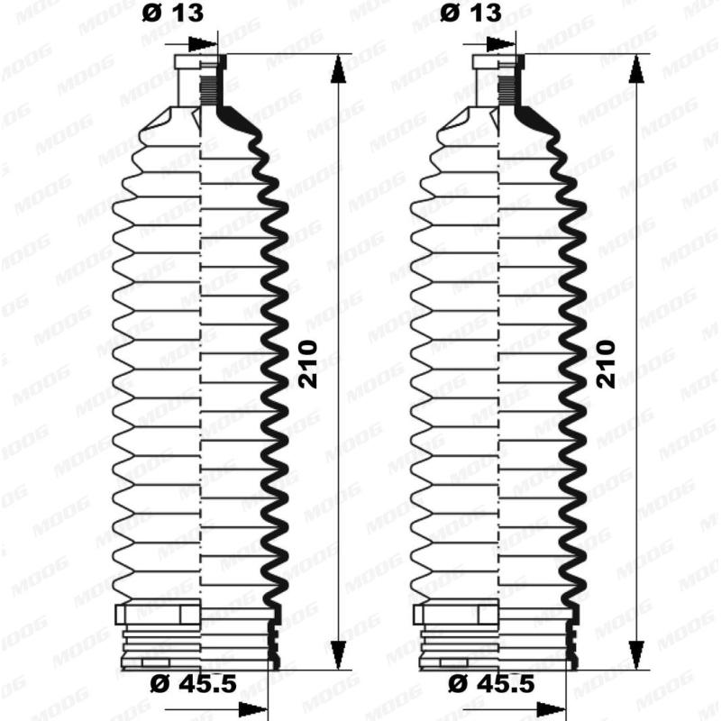 Jeu de joints-soufflets, direction MOOG K150234 - Visuel 1