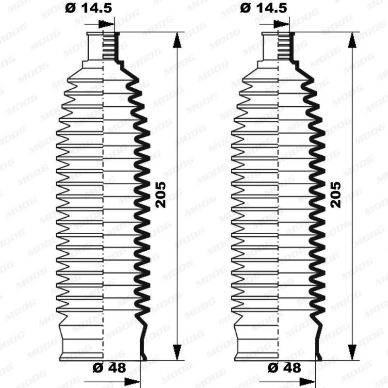 Jeu de joints-soufflets, direction MOOG K150235 - Visuel 1