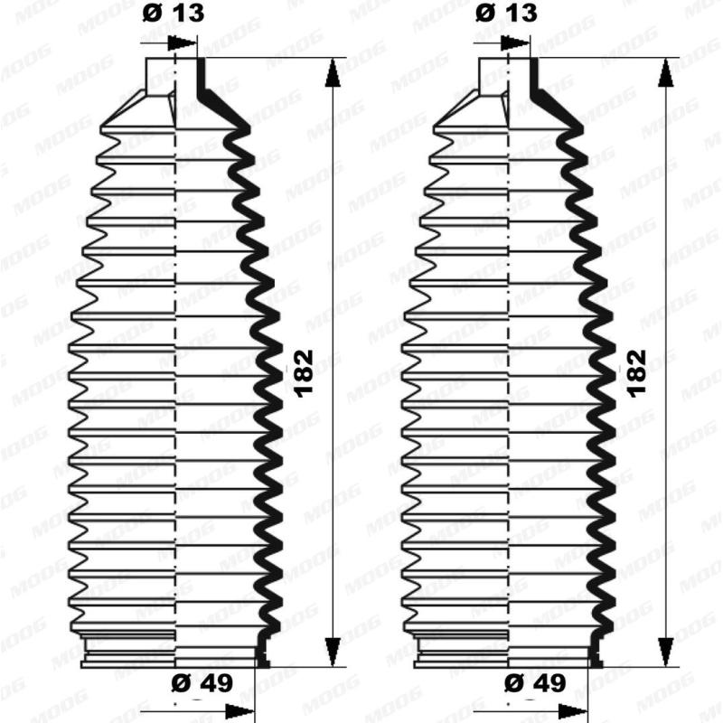 Jeu de joints-soufflets, direction MOOG K150236 - Visuel 1