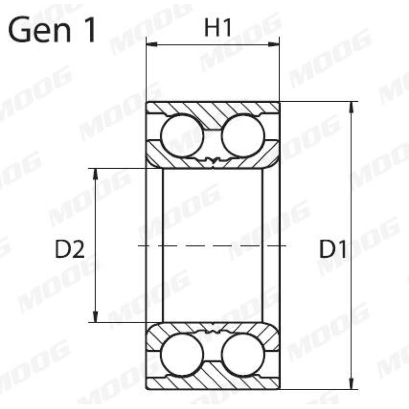 Roulement de roue avant MOOG PE-WB-11370 - Visuel 1