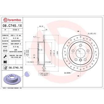 Jeu de 2 disques de frein avant BREMBO OEM 34216799383