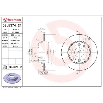 Jeu de 2 disques de frein avant BREMBO [08.E374.21]