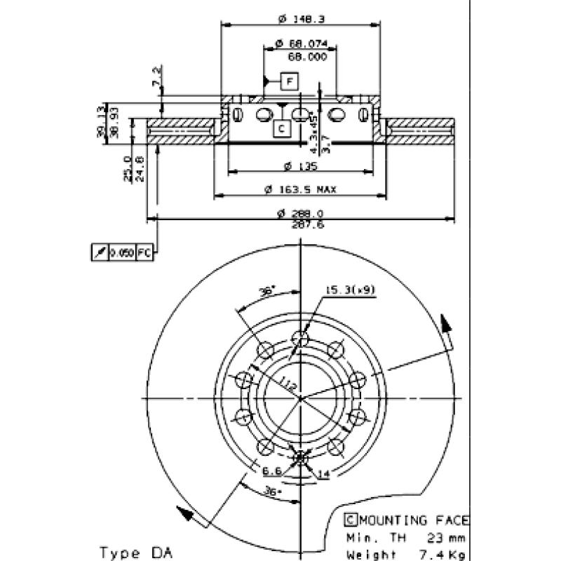 Jeu de 2 disques de frein avant BREMBO 09.5745.21 - Visuel 1