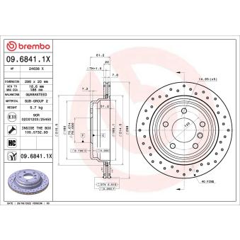 Jeu de 2 disques de frein arrière BREMBO OEM 34211163153