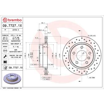 Jeu de 2 disques de frein arrière BREMBO OEM 34211165211